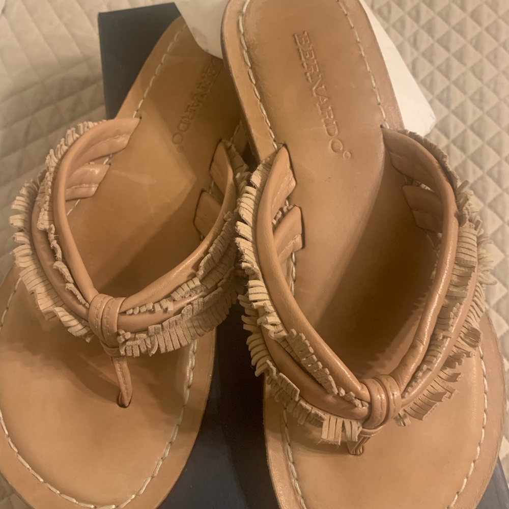 Bernardo sandals blush calf suede